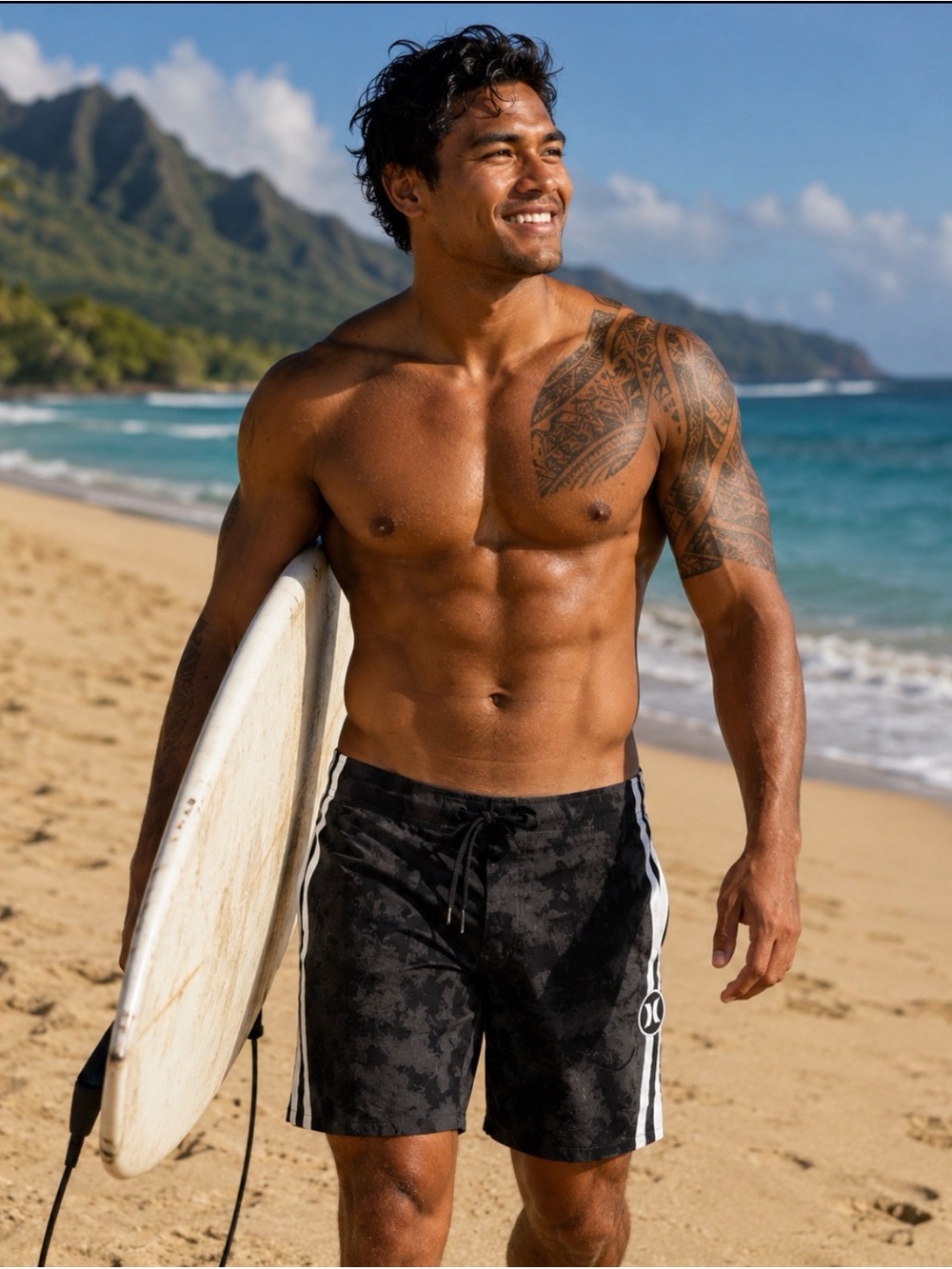 Hurley men’s Phantom JJF II Camo Dye Surf Board shorts Swim Beach Shorts 36 EUC